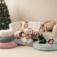 EHEYCIGA Soft Cat Couch Bed for Indoor Cats - 24"L x 24"W x 7"Th / Cream - image 4