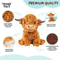 Bunny Microwavable & Weighted Stuffed Animals - Brown Highland Cow (Sitting Down) - image 2