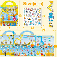 6 Sets Reusable Sticker Book for Toddlers 3-6 - Robot+Science+Desert - image 3