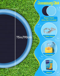 Raxurt Non-Slip Splash Pad for Kids and Dog - Blue / 75in - image 3