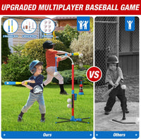 QDRAGON 4-in-1 T ball set for kids with bats, softballs, tee stand and catch paddles - view 5