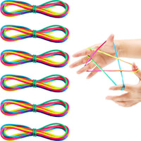 meekoo 6 Pcs Cats Cradle String, Hand String Game, Rainbow Color – Fun for Kids & Family