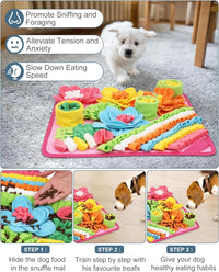 Snuffle Mat for Dogs, 15.4in Felt Wool for Small/Medium Pet Puzzle – Essentials for Dogs - Pink / 15.4"L x 15.4"W - image 4