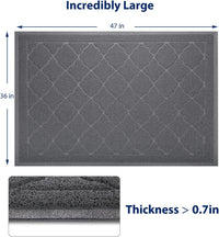 Cat Litter Box Mat, Kitty Premium PVC Pad, Durable Trapping Rug - #03 Grey / Medallion/47 x 36 Inch - image 2