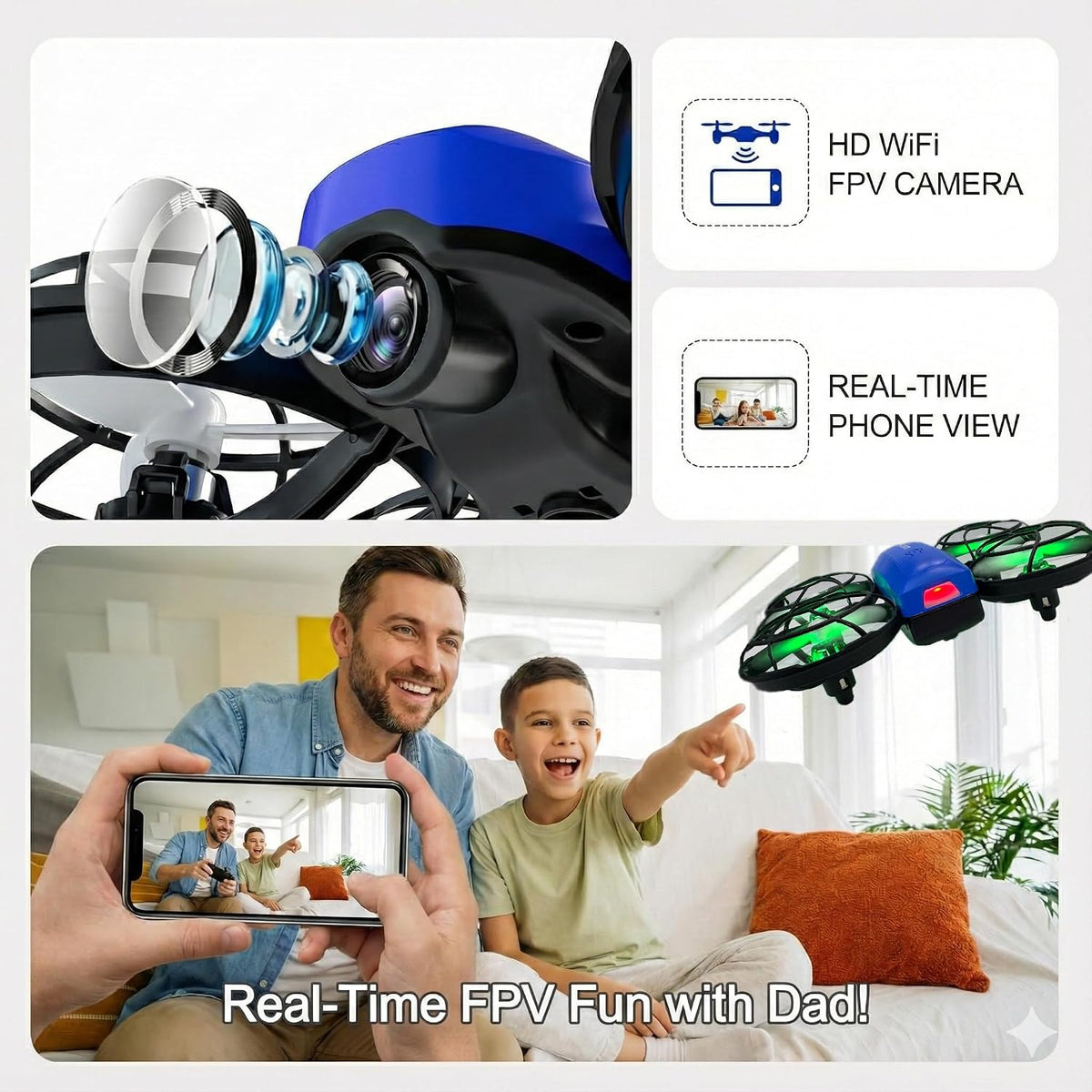 Swifsen Drones for kids Camera - Blue Drone-With Camera