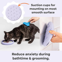 Lick Dish, Silicone Lick Mat + Slow Feeder for Cats & Small Dogs - Periwinkle / Small - image 3