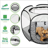FurHaven Soft-Sided Dog & Cat Playpen - Gray Pebbles / Large - image 3