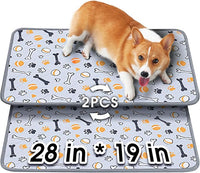 Hompet Washable Pee Pads for Dogs, 28"x19", 2-Pack Thick Heavy Absorbency Reusable Pee Pads Prevent Leakage Non-Slip, Pet Training Pads for Puppy Playpen, Crate, Potty, Floor, Bed, Sofa