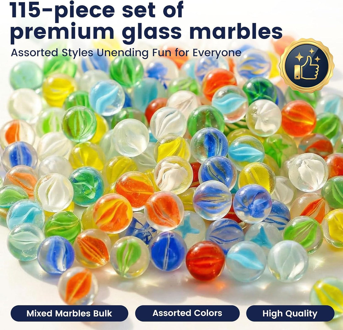 POPLAY 50 PCS Marbles Bulk with Whistle - cat's eye marbles - image 2