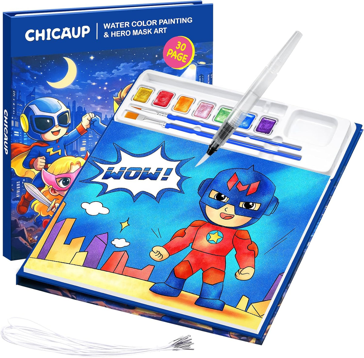CHICAUP Paint with Water Coloring Books for Kids - Hero Blue