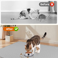 Cat Food Mat Extra Large Silicone Pet Bowl Mat 40''x28'' - Light Grey / 34"L x 22"W - image 4