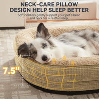 JOEJOY XL Orthopedic Dog Bed for Large Dogs, 360° Oval Bolster - Light Brown / 28"l X 23"w X 6.5"th - image 4