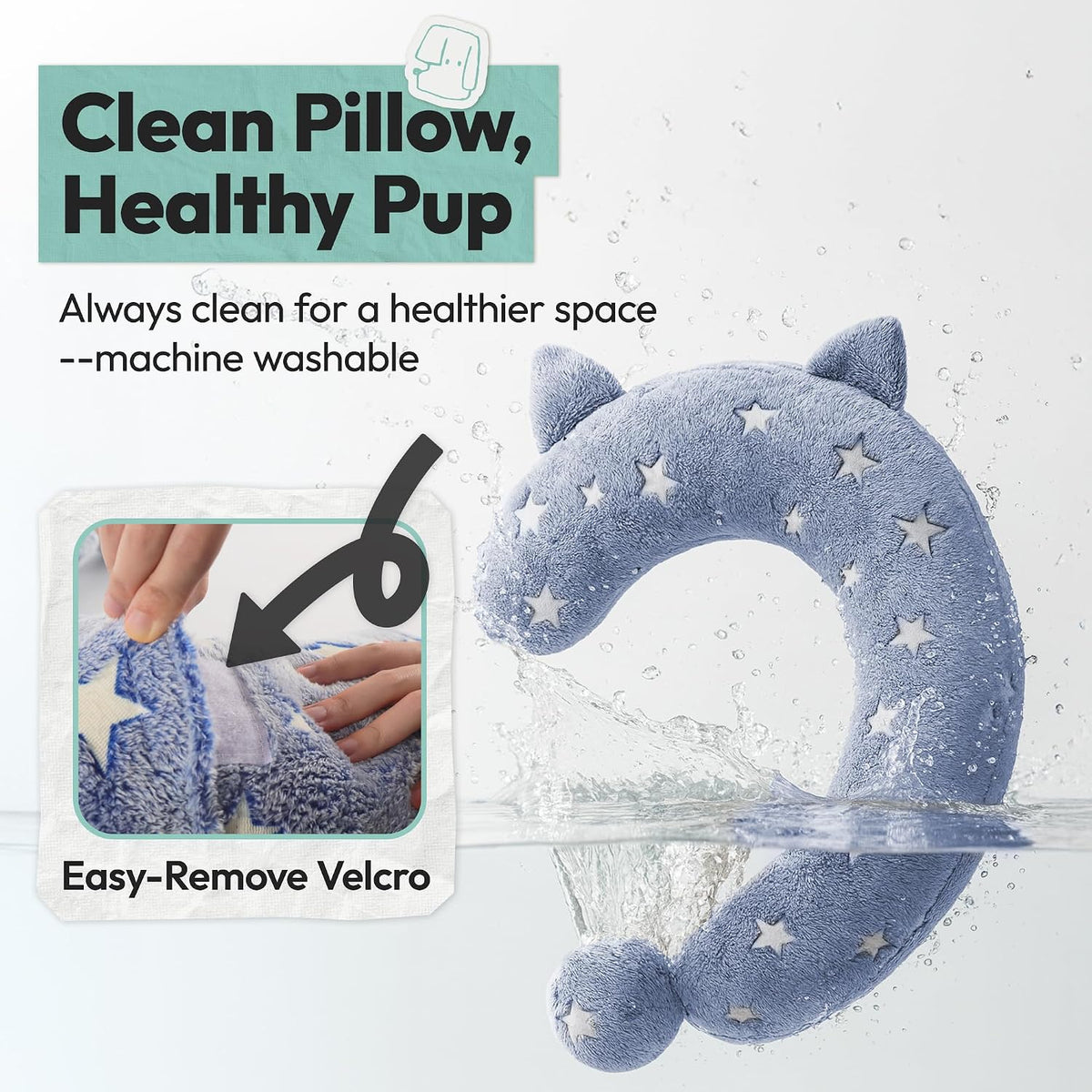 Dog Calming Pillow, Glow in The Dark Dog Put Head on - Large / Blue - image 4