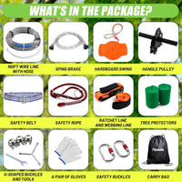Perantlb backyard zipline kit with stainless steel cable, trolley, seat and spring brake - view 5