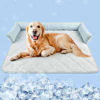 Dog Cooling Mat, Premium Lightweight Pet Cooling Blanket Bed Cover for Dogs, Cat, Puppies | Ice - Large / Cooling Mat+Pillow