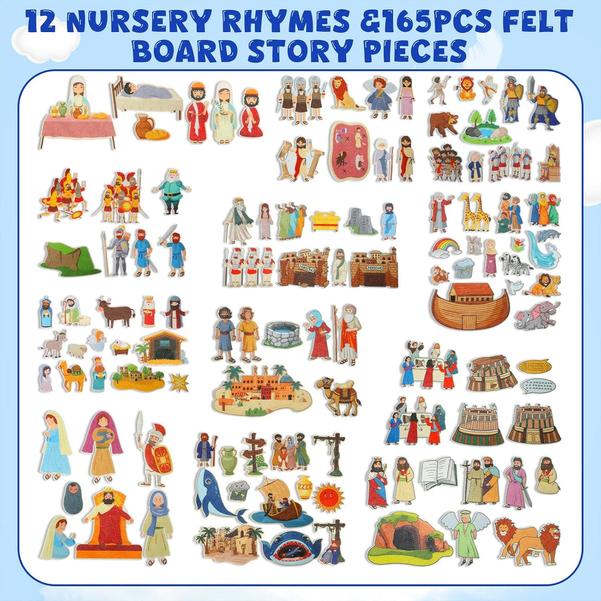 Windkream felt story pieces with fairy tale characters, animals and scene cutouts for flannel board - view 6