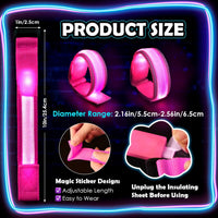 YADIYA LED glow bracelets, 14 light up nylon wristbands in red, orange, yellow, green, blue, pink an - view 2