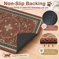 24"x15" Cat Litter Mat Non-Slip Washable Litter Box Mat – Daily Care for Cats - Red / 33X22in - image 3