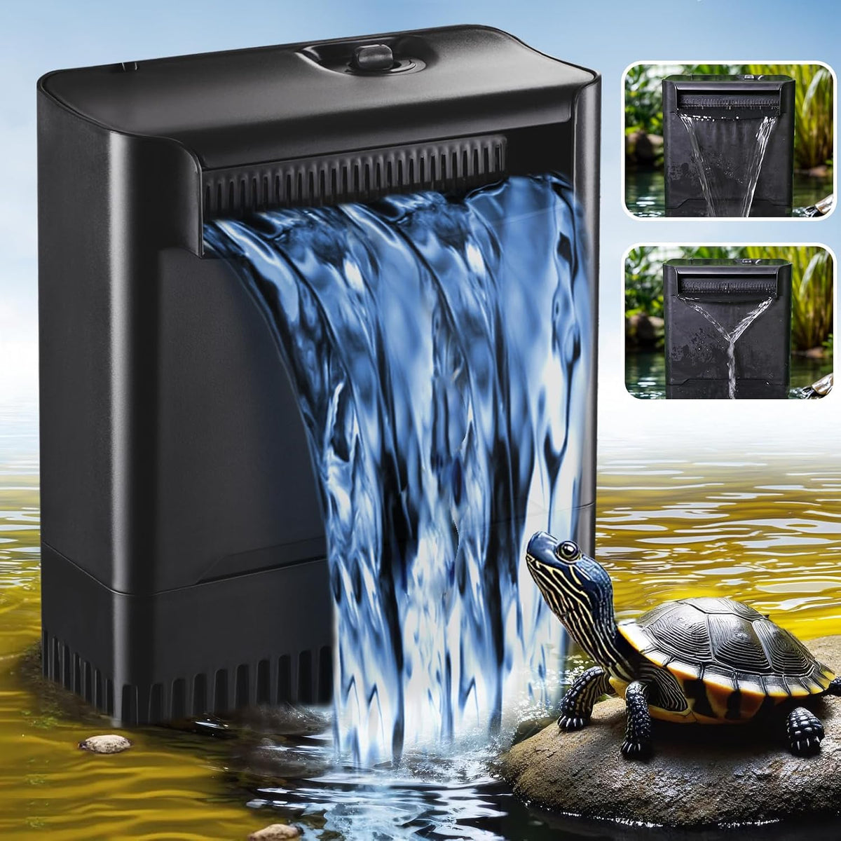 290GPH Turtle Tank Filter Aquarium Filter for 20-85 Gallon - Turtle Filter for 20-85 Gallon / Black