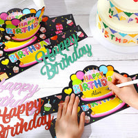 Yunsailing 36 Pcs Birthday Crowns Kids Classroom Party, Pink - Black - image 4
