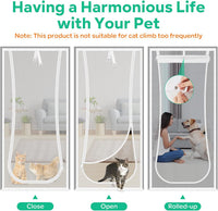 Reinforced Thickened Cat Screen Door - White / NEW Up-u Shape, Fits Door Size up to 30"x 80" - image 3