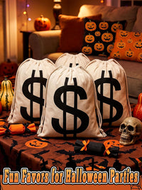 Apipi 4 Pack 6.7" W × 9" H Canvas Money Bags - L-11 x 15 in - image 4