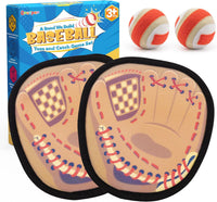 Toss and Catch Game with Soft Balls & Sticky Baseball Gloves - Brown / 2 paddles 2 balls
