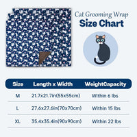 Paw Legend 27.6" Cat Wrap for Grooming Cat Wrap for Cutting Nails Cat - L(27.6'x27.6") / Cute Cat - image 2