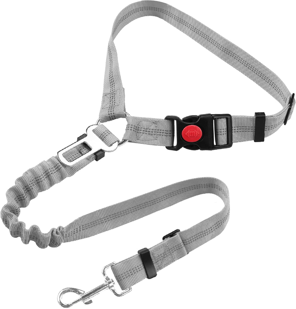 YAOHDAO Dog Seat Belt Harness for Car - Grey