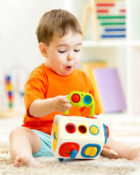 Vanmor 10-in-1 busy cube sensory activity toy with switches, spinner and gear wheels - view 4