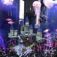 Aquarium Castle Decor, Resin Castle for Fish Tank with Randomly Color Plants Decorations - 【purple】 - image 2