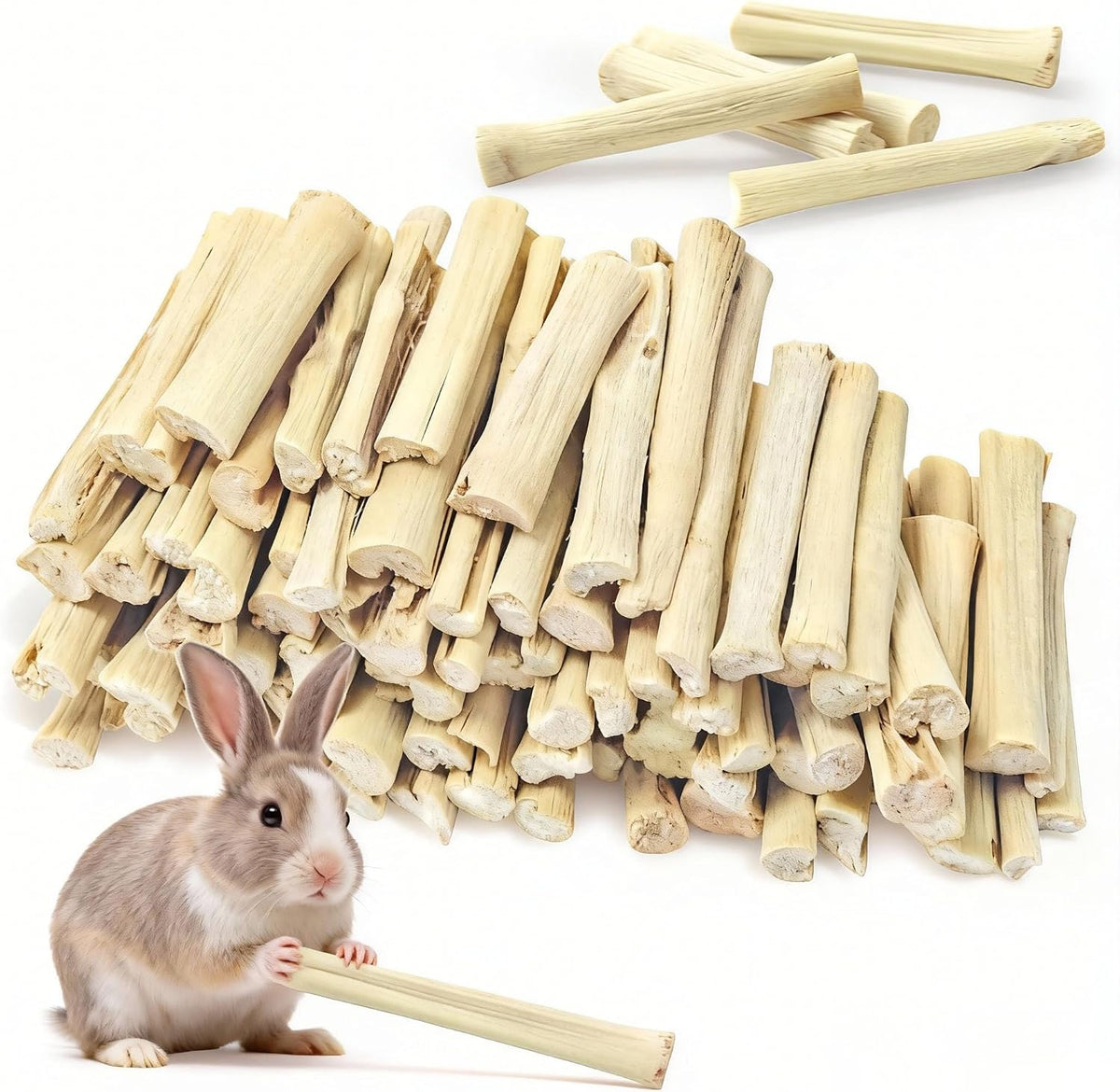 2.2Lb/1000g Natural Sweet Bamboo Chew Toys for Rabbit Chew Sticks – Essentials for Small Pets - 2.2lb(1000g)