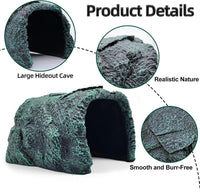 BNOSDM Reptile Hideout, Tortoise Hide Cave, Resin Rock - XL-7.87x5.12x4.33inches - image 3