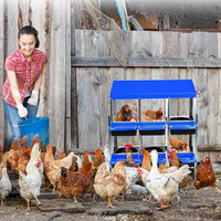 Chicken Nesting Box, 6 Hole 2 Layer Hen Nest Boxes with Legs, Roll Away Eggs Laying Boxes,Cleanable Pull Out Hen Roosting Boxes