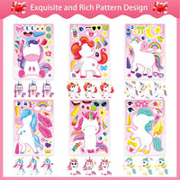 48PCS Halloween Make-a-face Stickers Halloween Characters Stickers - Unicorn - image 4