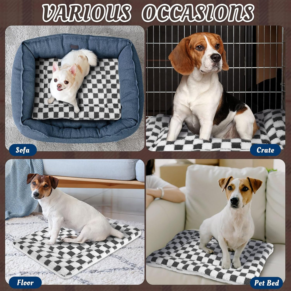 2 Pack Self Warming Cat Dog Bed Pad - Dark Grey / 21" X 14" / Plaid - image 3