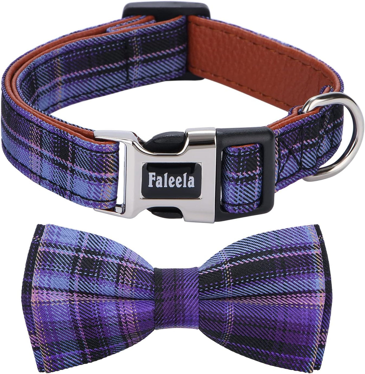 Faleela Soft &Comfy Bowtie Dog Collar - Small (Pack of 1) / Purple
