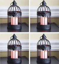 Vela Lanterns Birdcage Decor Candle Holder Lantern Decorative Table Centerpiece Halloween Decorations, Black, Small, Set of 4