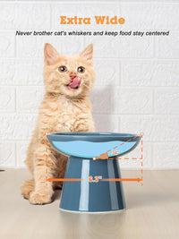 Elevated Cat Food and Water Bowls Set - Single (Food Bowl) / Deep Blue - image 4