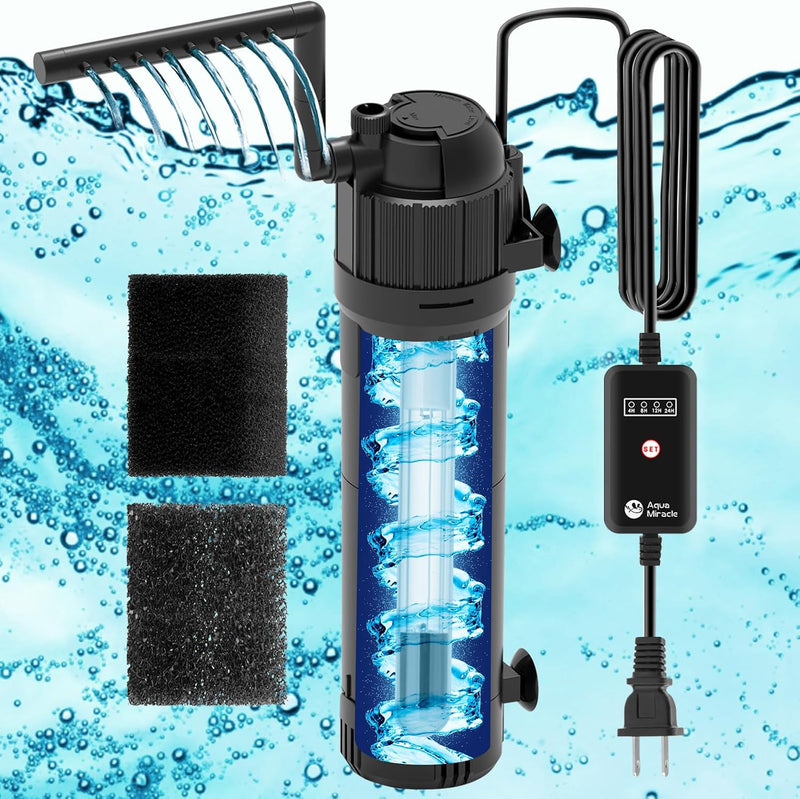 AquaMiracle Aquarium Filter for Green Water, U - For 40-120 Gallon Tank