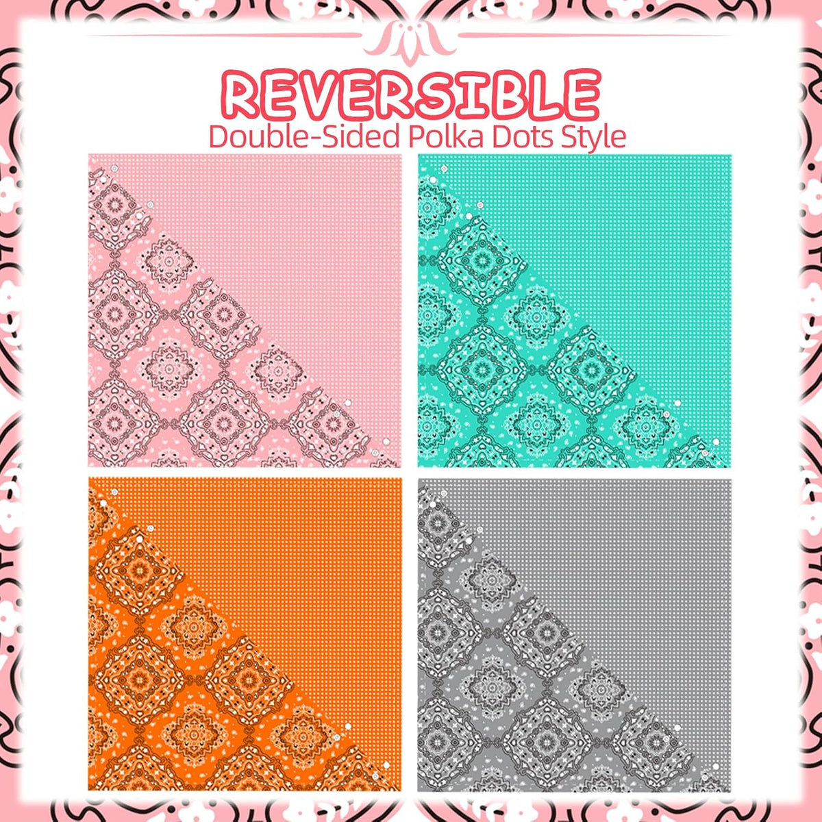 PAWCHIE Dog Bandanas Small Reversible Styles Pet Triangle Scarf Bibs - Vintage Style / Small - image 3