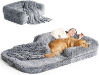 EHEYCIGA Orthopedic Foldable Human Dog Bed, 72x44x11 - 72x44x11(Folded 44x36) / Grey