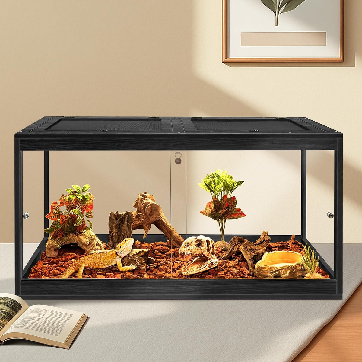 PROLEE 82 Gallon Bearded Dragon Tank - Black / 65 Gallon (40x19.5x19.5 Inch) - image 4