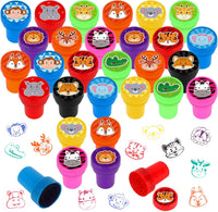 Hxezoc dog paw print stamps, 24 mini self-inking stampers in 8 bright colors - view 3