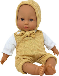 New York Doll Collection 11 inch soft body baby doll in polka dot onesie with pacifier and blanket - view 5