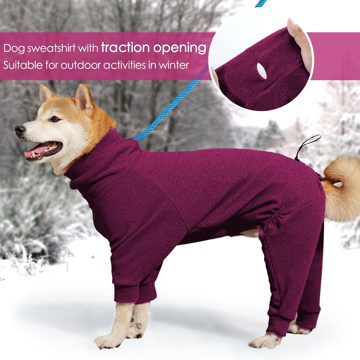 Dotoner Pullover Dog Sweater with Leash Hole - XX-Large / Red - image 2