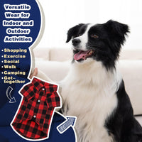 Plaid Dog Shirt: Classic Checkered Style in Pure Cotton for Large - XS-(2~4lb) | Chest(~13.7") / Red - image 3