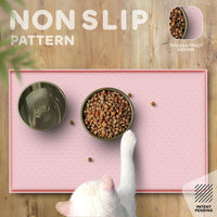 Dog Food Mat - Raised Edges Dogs Mat for Food and Water Prevent Spill, Waterproof Cat Food Mats - 24"L x 15"W / Pink - image 4