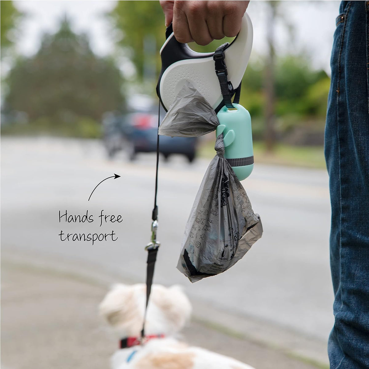 SVD.PET Dog Poop Bag Dispenser, Waste Bag Retractable, Black – Essentials for Dogs - 1-Pack -Misty Jade - image 4