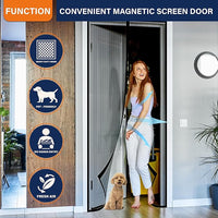 Magnetic Screen Door,Screen Door Mesh,Keep Bugs Out, Easy Install Works with Front Doors, Sliding Doors,Fit Door Size 32 x 78 Inches